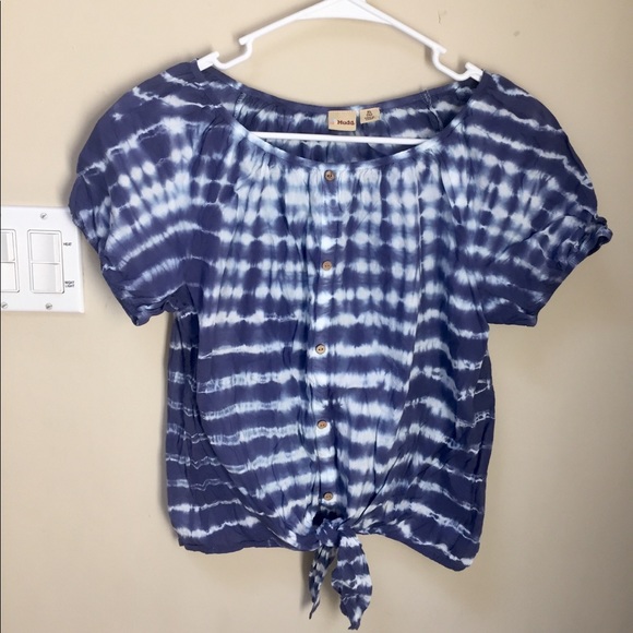MUDD Tie Dye Gathered Sleeve tee - Picture 1 of 4